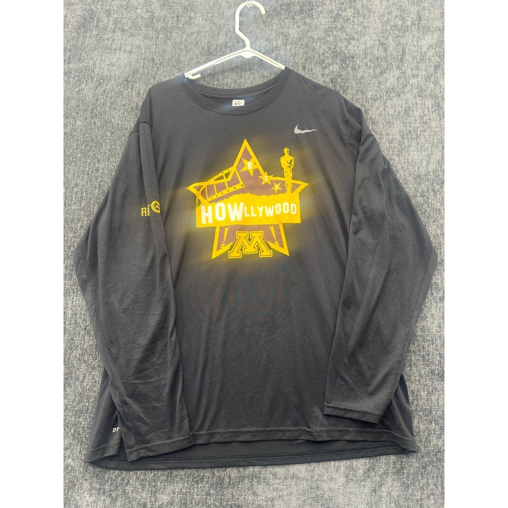 Minnesota Golden Gophers T Shirt Men 2XL Black Nike NCAA Football Sports Dri Fit